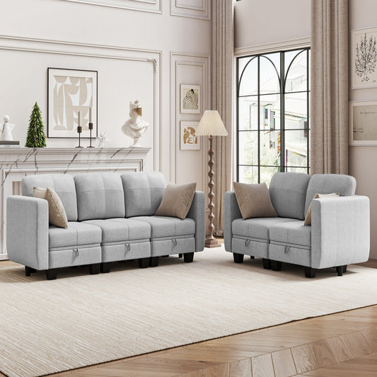 Sectional Couch Modular Sofa Set 5 Seat