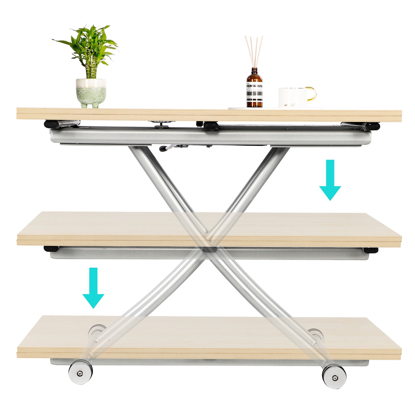 Multi-functional Top-Lifting Coffee Table to Adjustable Dining Table