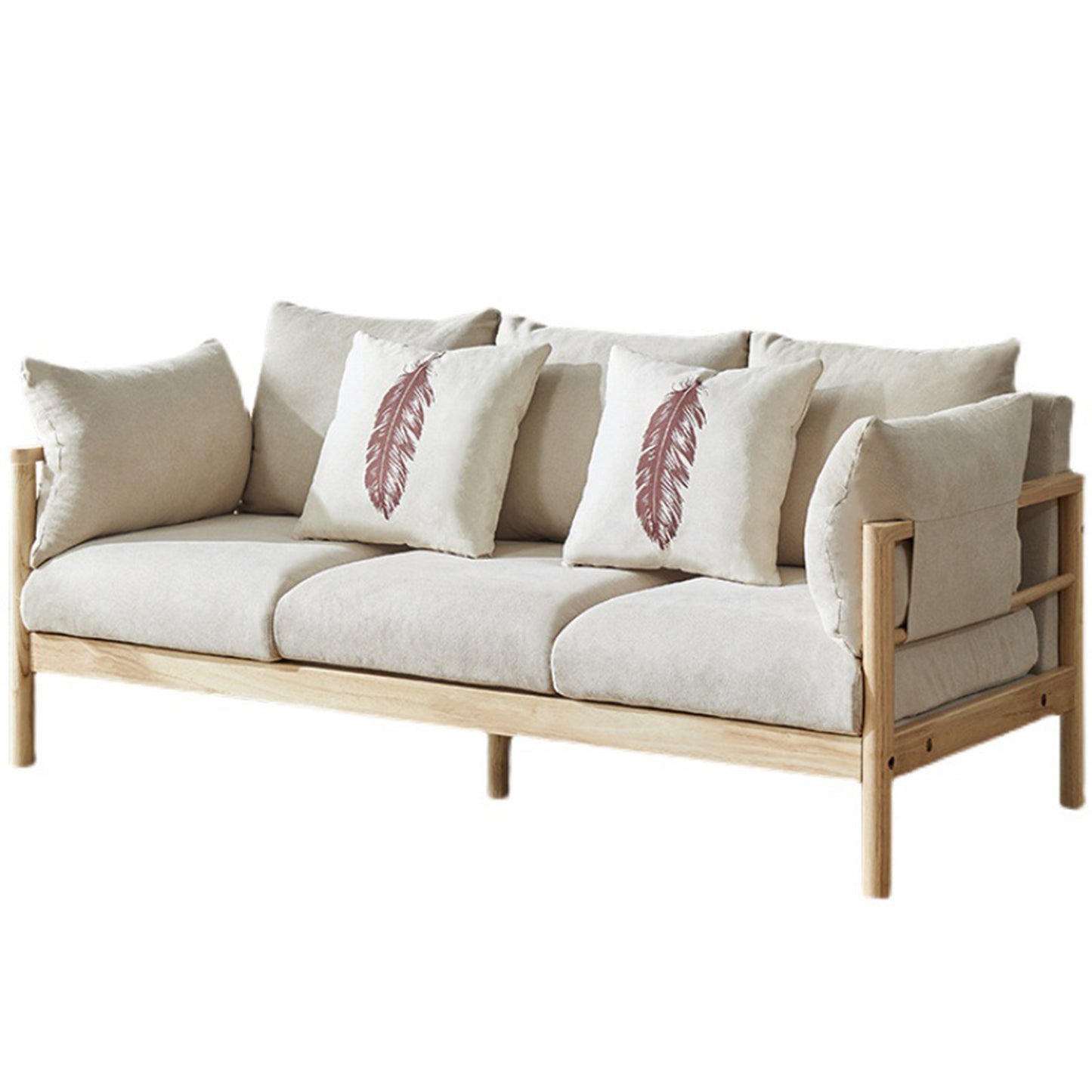 Japanese Simple Wooden Sofa Set