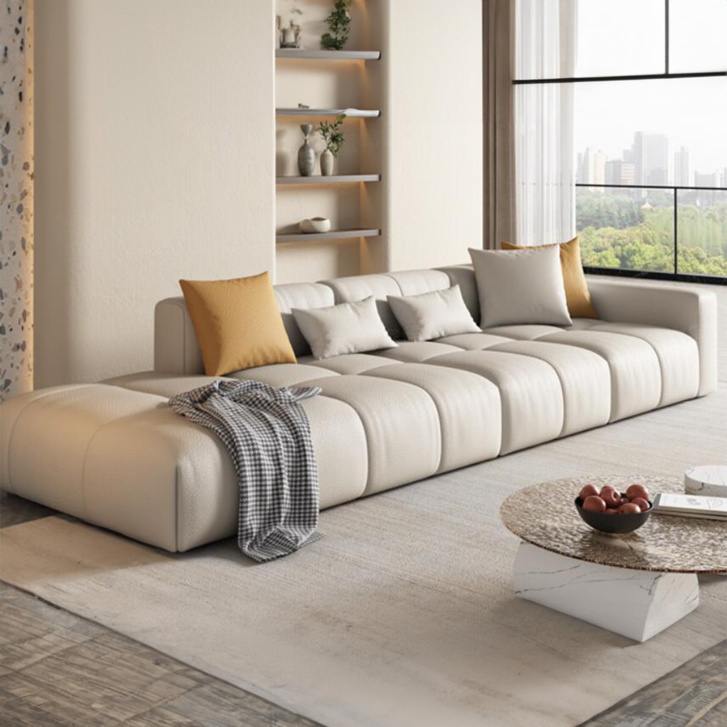 Modern Italian Leather Sofa Set