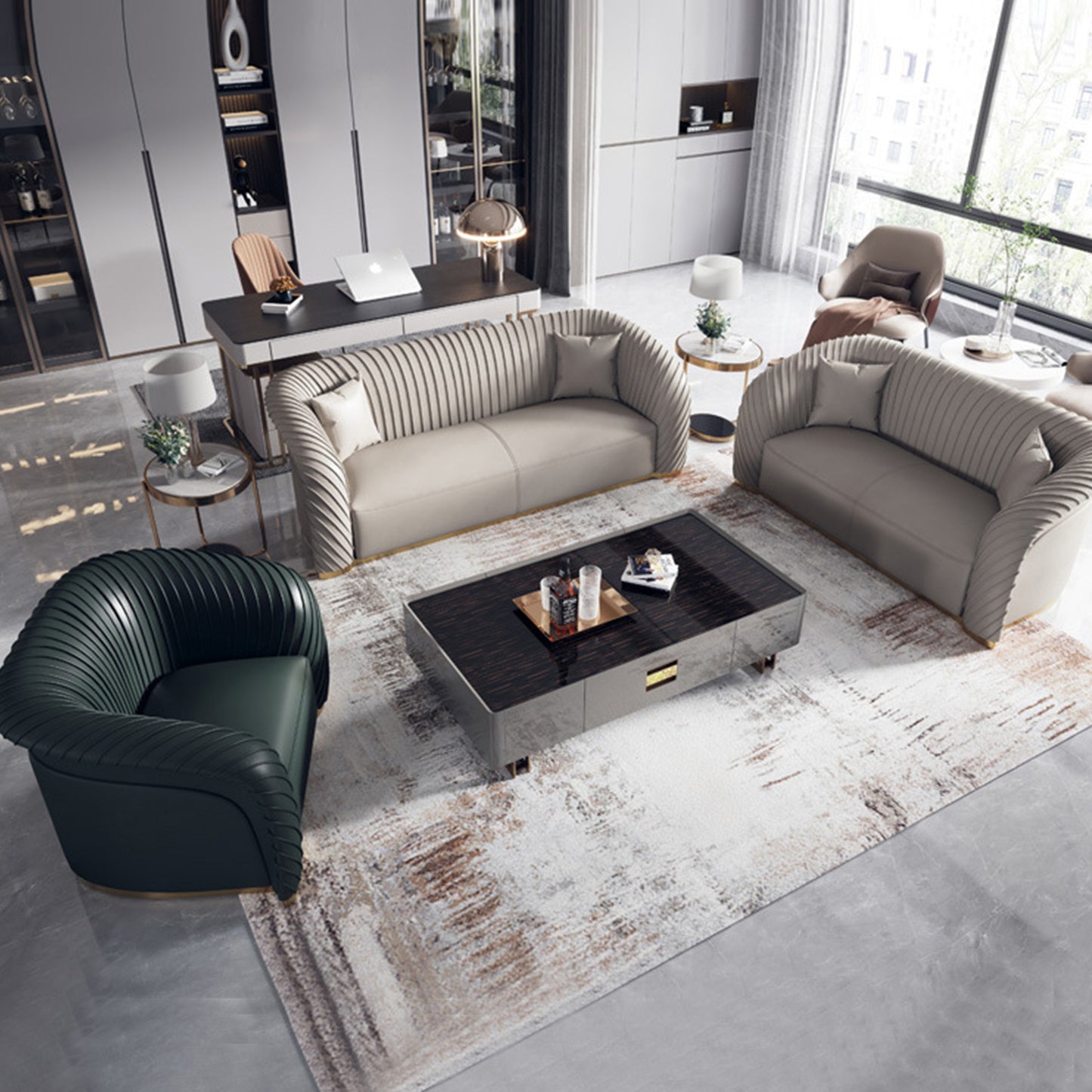 Modern Leather Living Room Sofa