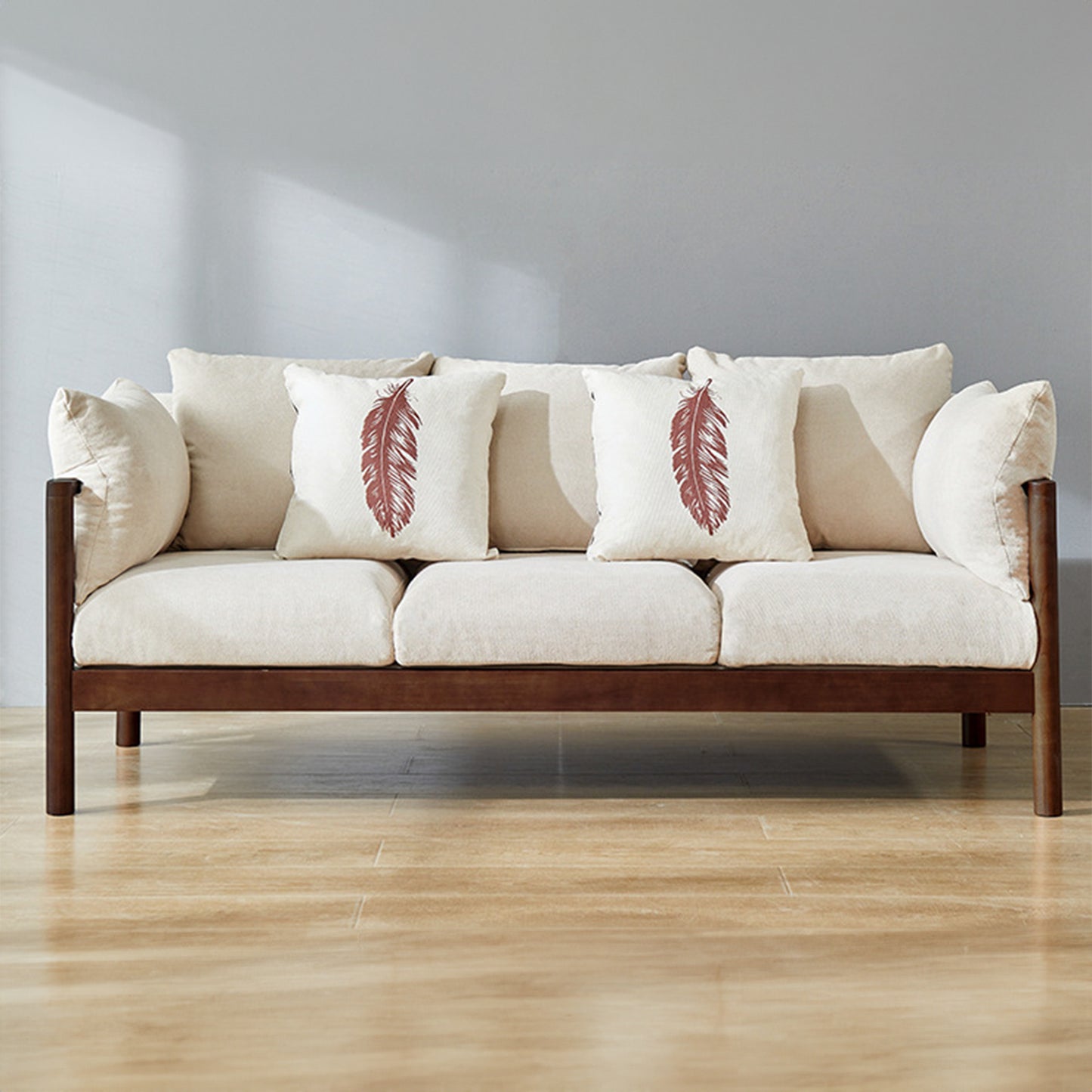 Japanese Simple Wooden Sofa Set