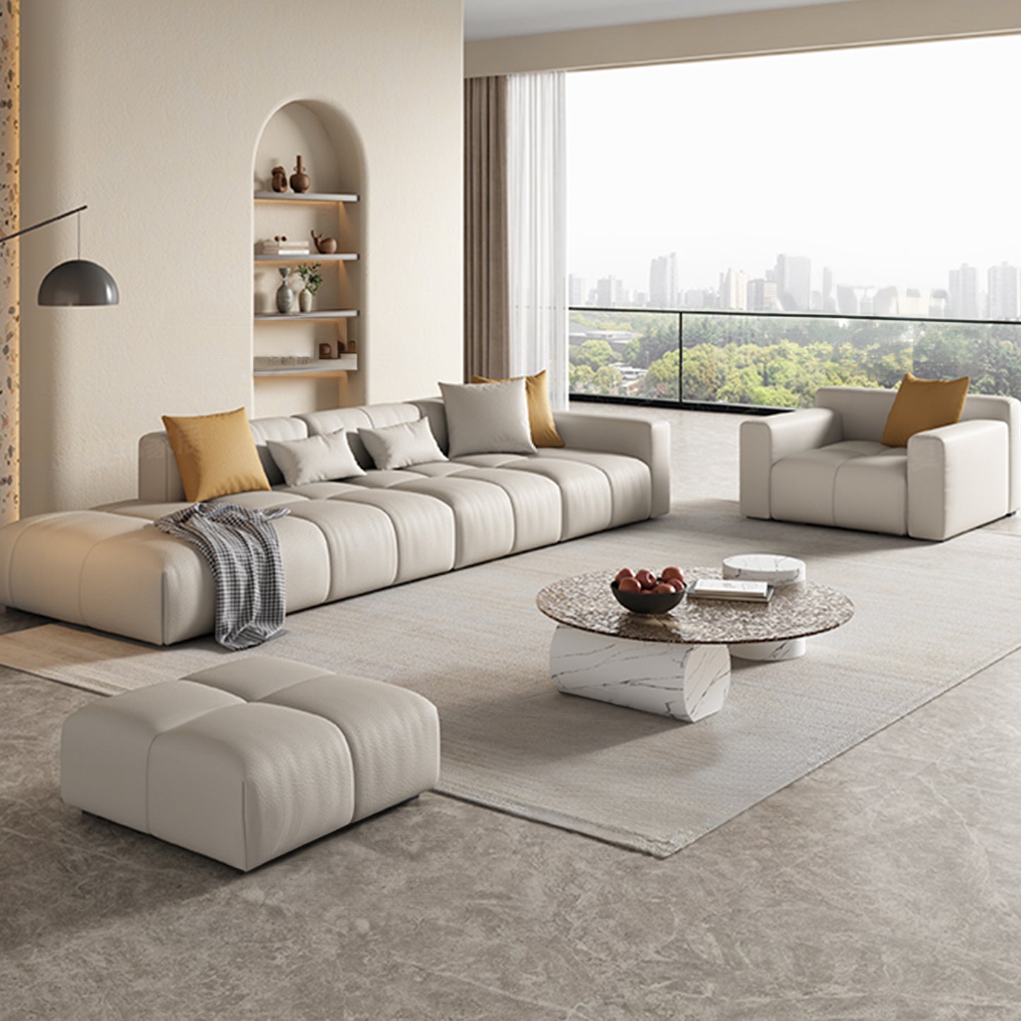 Modern Italian Leather Sofa Set